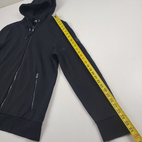 Hugo Boss Hoodie Mens XXL Black Patch Logo Hoody Boss Full Zip Jacket‎ - Picture 8 of 13
